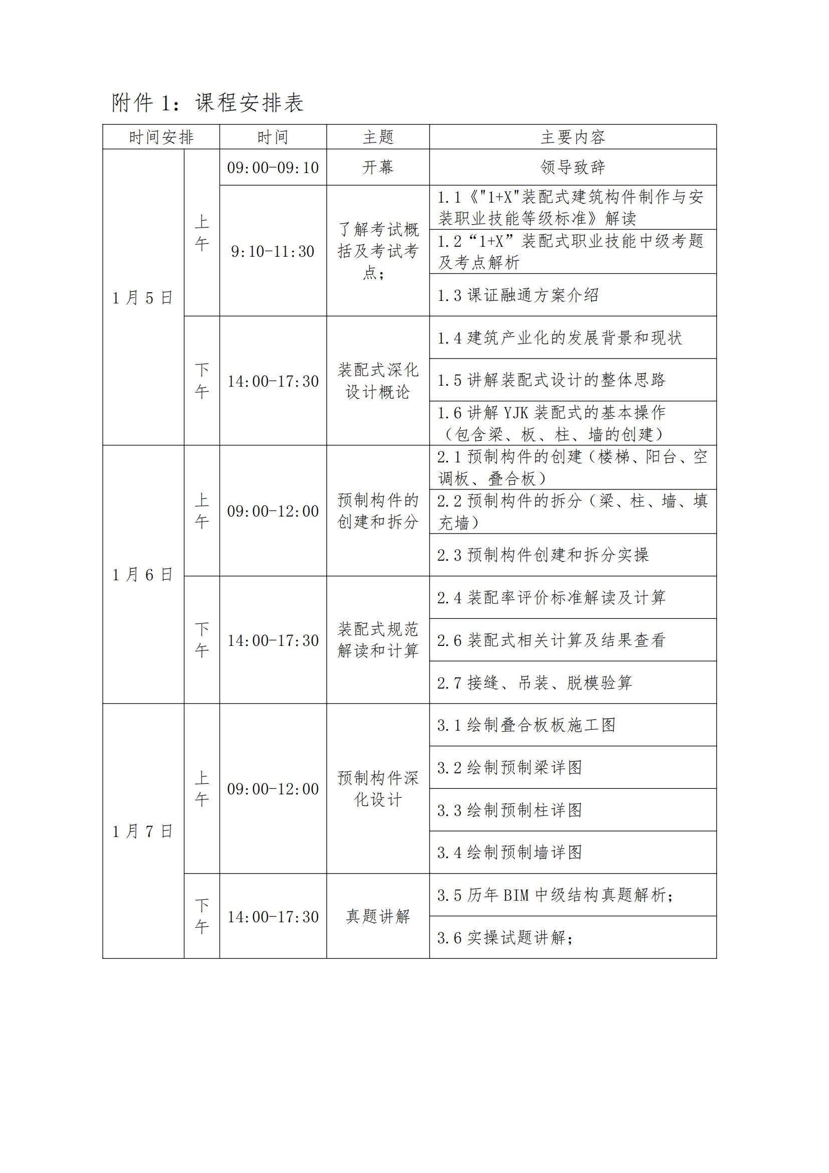 关于举办2022年第一期 1+X 装配式建筑构件制作与安装职业技能等级证书深化设计模块培训班的通知(图4)